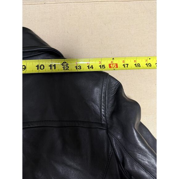 Avanti New York Leather Jacket Womens Small Black Zip Front Genuine Moto Style - Picture 14 of 15